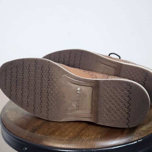 Cole Haan Leather Wingtip Oxford Shoes Size 8 Men's Brown Leather Oxfords - Picture 8 of 11